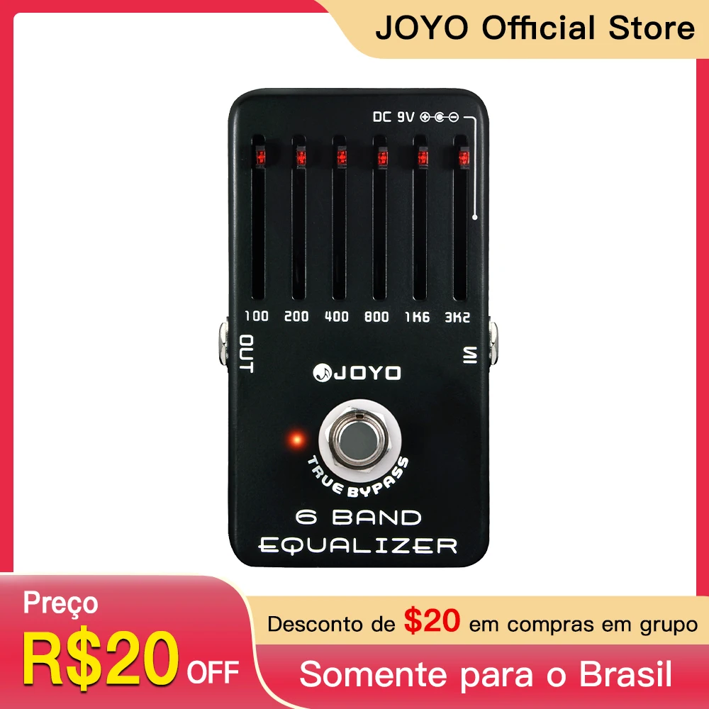 JOYO JF-11 6-Band Equalizer Guitar Effect Pedal Low Middle High Frequency EQ Effect True Bypass Guitar Parts & Accessories