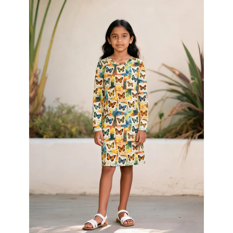 

Girls Butterfly Stamp Print Dress Unique Playful Charm for Every Outfit 2026 Fashionable Design