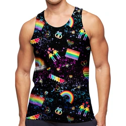 3D Universe Starry Printed Tank Top Gym Clothing Men Summer Streetwear Basketball Vest Quick Drying Sleeveless T-Shirt y2k Tops