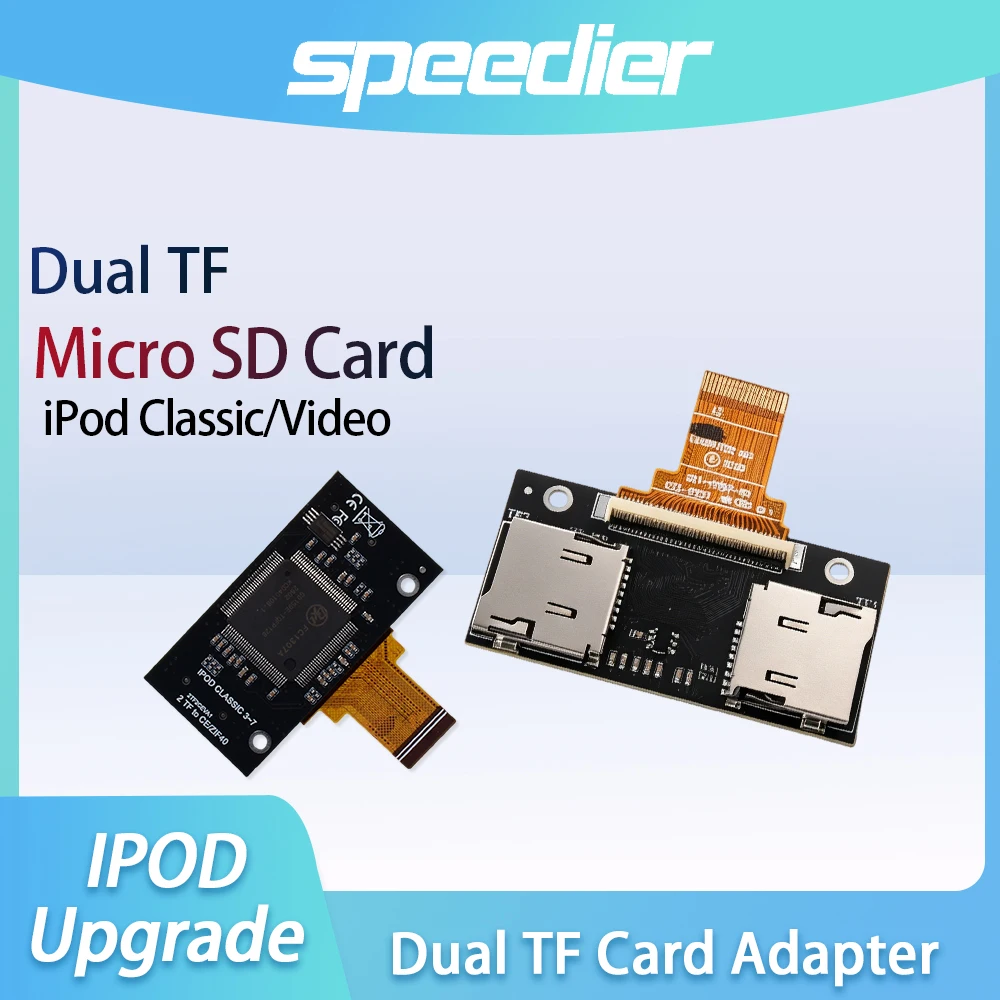 

IPod Classic Dual Micro SD TF Card Adapter Cable 2-Slot HDD To IFlash Upgrade for IPod Video 5G/6G/7G IPod Classic 3-7 Gen