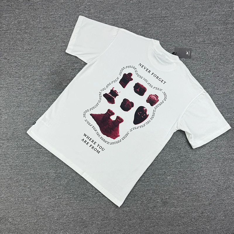 Vintage PATTA Graphic Print T-shirt Never Forget Slogan Print Summer Streetwear Loose Cotton T-Shirt Unisex Short Sleeve