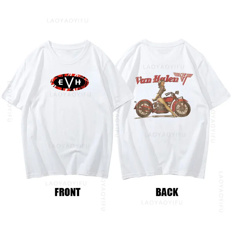 Hot Sale Eddie Van Halen Evh Theme 100%Cotton Summer Streetwear Unisex T Shirt Clothing Unique Short Sleeve Tee Graphic Gym Top