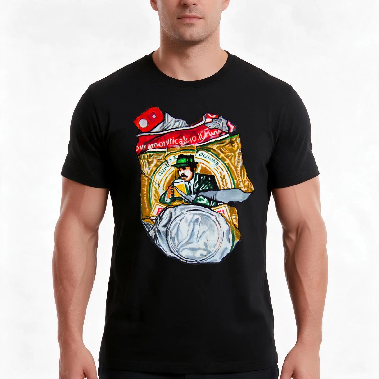 BIRRA MORETTI T-Shirt, Summer Casual Cotton Tee, Oversized Streetwear Tops, Vintage Graphic Print, Loose Fit Short Sleeve