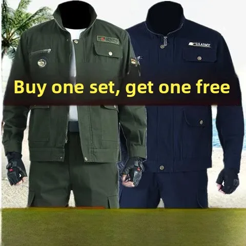 

Комплект рабочей одежды из чистого хлопка для мужчин: износостойкая, термостойкая спецодежда для стройплощадки, пылезащитный рабочий костюм