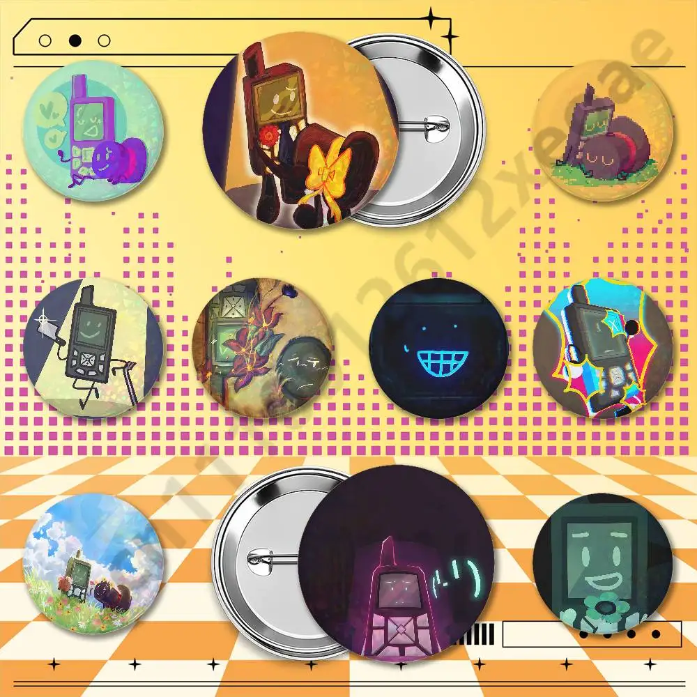The Nightly Manor Holographic Badge Pins 25/32/44/58/75mm Round Anime Game Brooches Cosplay Fan Merch Bag Backpack Decoration Co