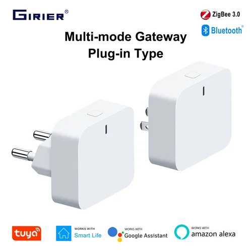GIRIER Tuya ZigBee Hub de enlace tipo enchufable puente de enlace Bluetooth ZigBee multimodo para automatización del hogar inteligente funciona con Alexa