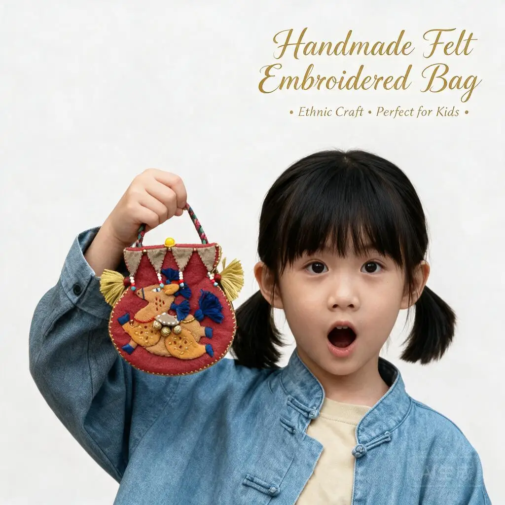 Diy Hand Embroidery Material Kit Horse Lucky Fortune Pouch Pendant Mini Coin Purse Chinese New Year Creative Handmade Craft Gift