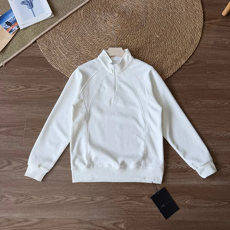Outdoor Pullover, for Men, for Fishing, Hiking, Cycling, Traveling, Commuting, Climbing Cotton Half-zip Plain Fabric Pullover