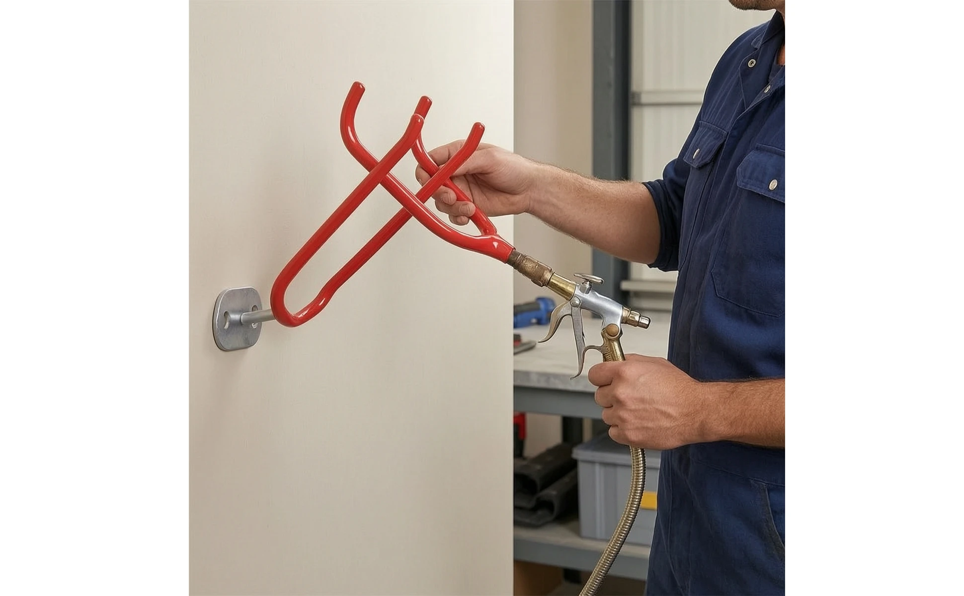 Spray Wall Mount Low-Profile Spray Holder Powder-Coated Heavy Duty for Painters, Workshop, Garage