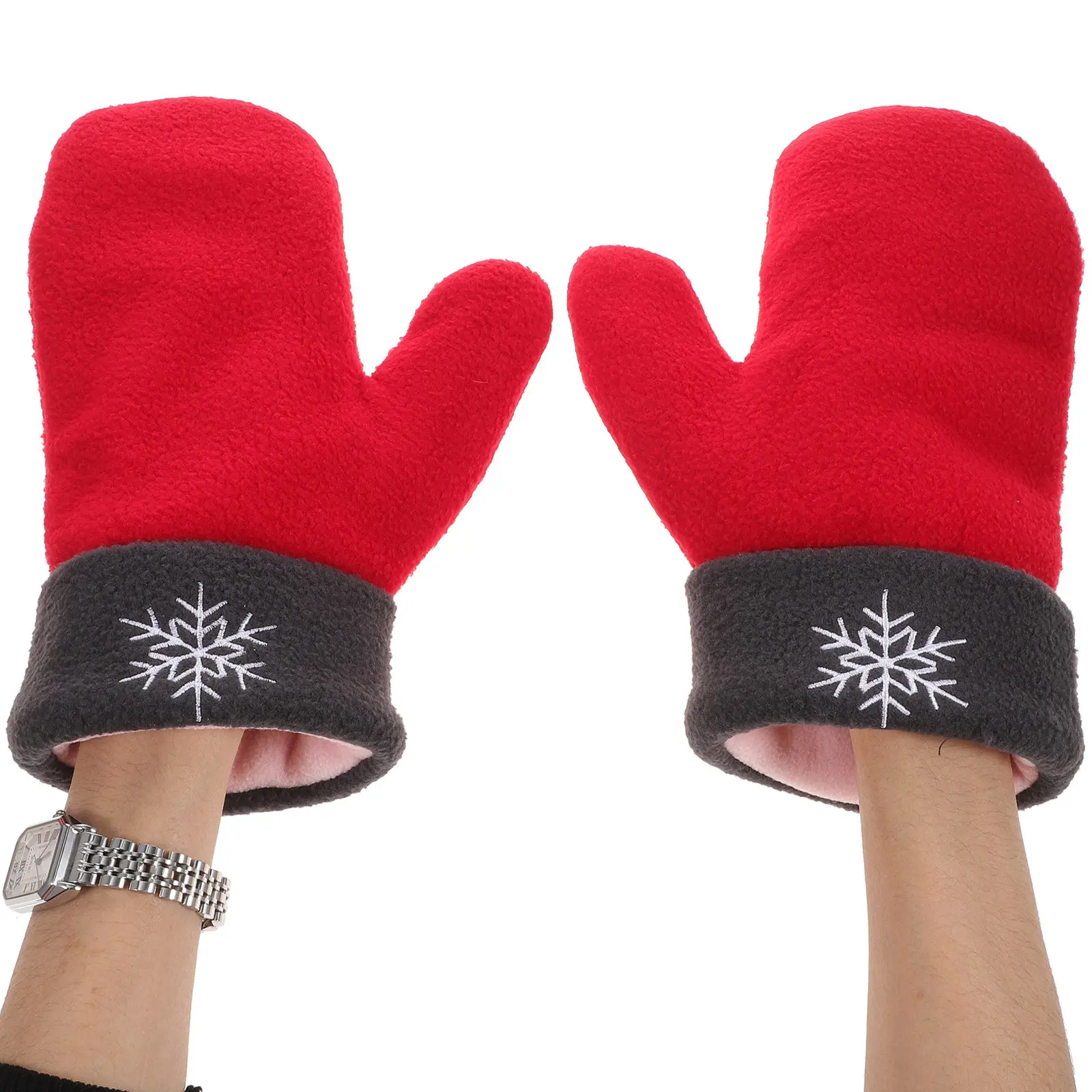 

Комплект из 3 парных перчаток из флиса: толстые, теплые зимние варежки для влюбленных, подарок на День святого Валентина и Рождество, для романтического отдыха на природе