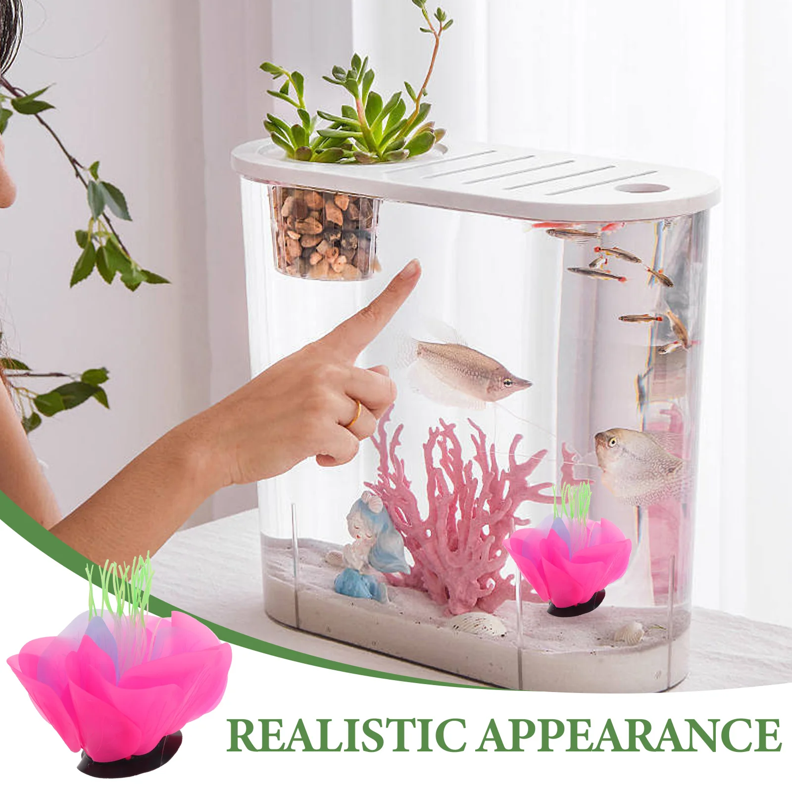 

Silicone Coral Aquarium Plant Creative Desktop Fish Tank Decoration Delicate Fake Fish Tank Accessories Household Aquarium Decor