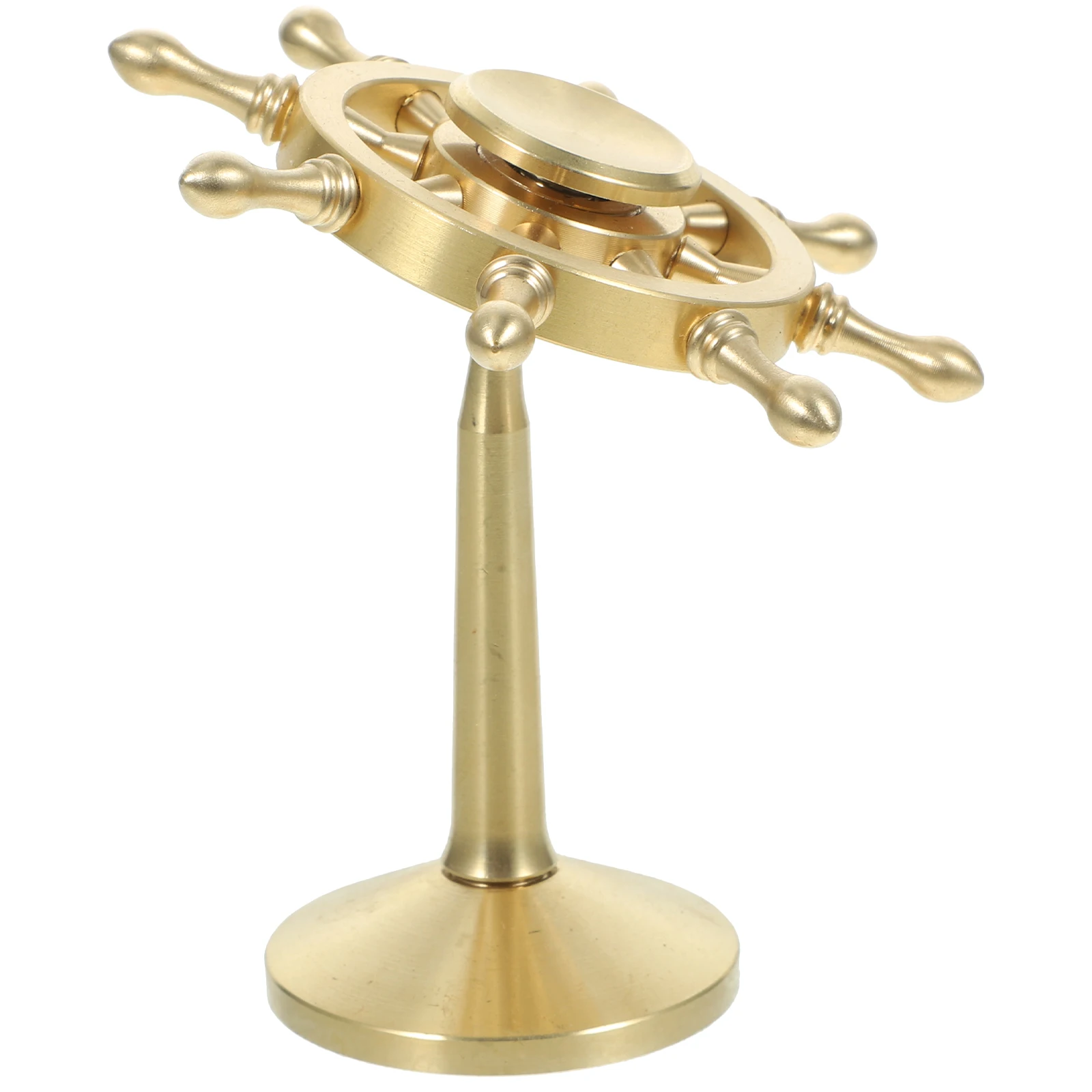

Marine Rudder Decor Brass Desktop Ornament Creative Mediterranean Style Metal For Home Office Garden Party Scene Layout Vintage