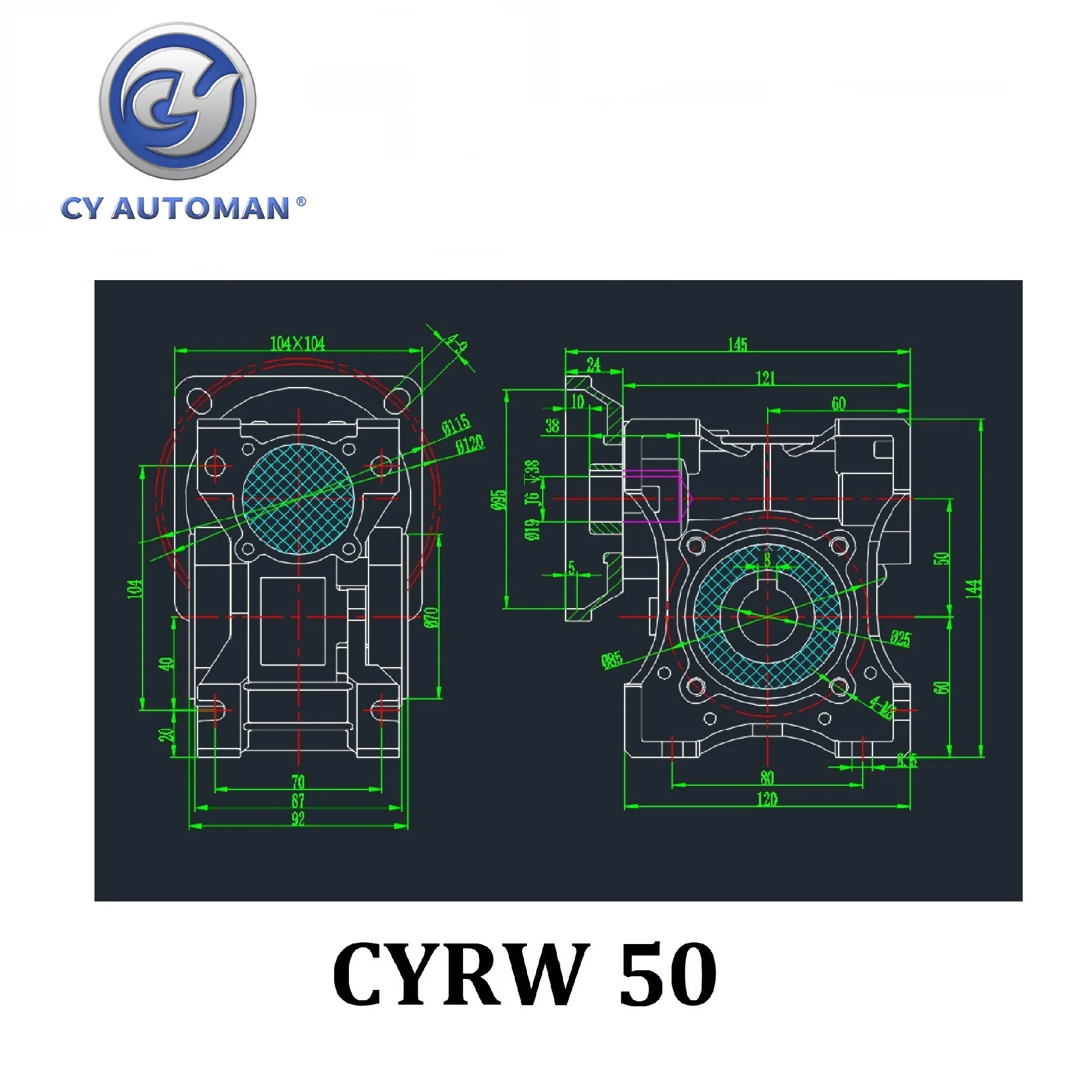 CYAutoman-reductor de motor de caja de engranajes helicoidales de alto Torque, NMRW 50, RW050, CYRW50, entrada 14/11/19mm, salida de 25mm, relación 5:1/100:1, proveedores