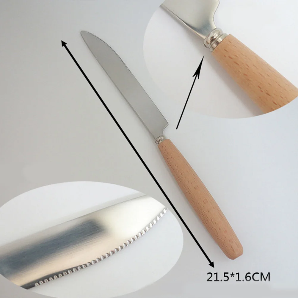 

3Pcs Steak Tableware Stainless Steel Cutlery Set Fork Spoon Knife Lightweight Dining Set Steak Tableware