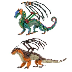 MOC RainWing Building Blocks Model Animation Wings of Fire Magic Flying Dragon MudWing Bricks Assembly Toys Kids Birthday Gifts