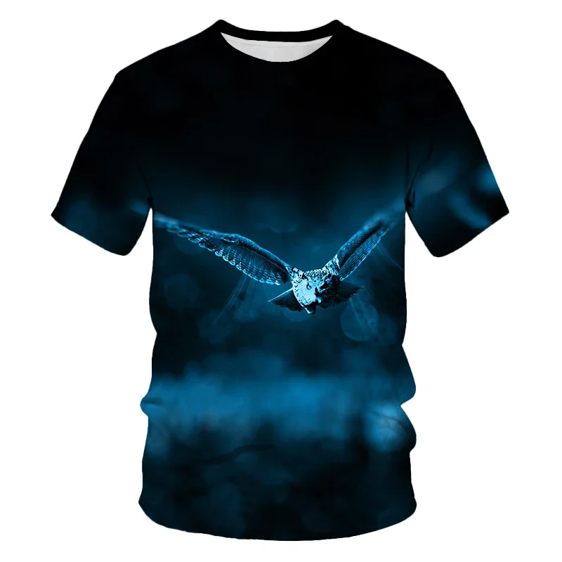 New Summer Tide Bird Of Prey Picture Men T-Shirts  Casual 3D Print Tees Hip Hop Personality Round Neck Short Sleeve  Tops