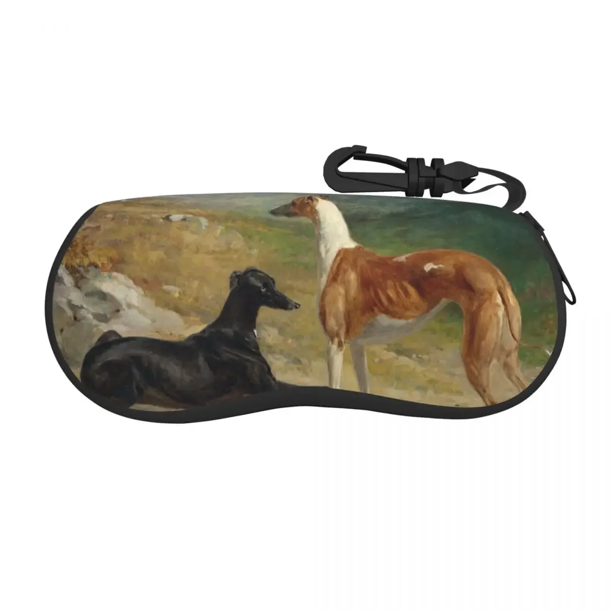 Custom Vintage Whippet Greyhound Dog Glasses Case Fashion Sihthound Animal Shell Eyeglasses Case Sunglasses Box