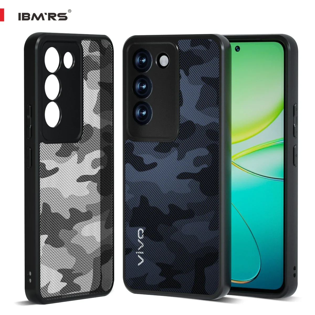 IBMRS [Anti-Scratch Dual Coating] Compatible with vivo Y200e Case , camo Clear Hard Back  Shockproof Protective Cover