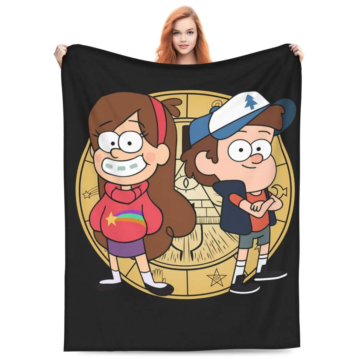 Gravity Falls Flannel Blanket Soft Warm Throw Blanket for Living Room Camping Fluffy Bedspread Sofa Bed Cover