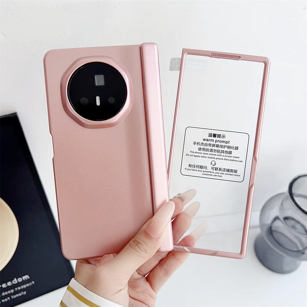 

Solid Color pattern Phone Case For Honor Magic V3 Front Protection Film PC Hard Shell Protection Spring Hinge Back Cover