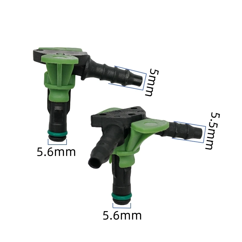 

small size diesel injector return pipe for Siemens/vdo plastic green/black color plastic TEE connector 20pcs a lot