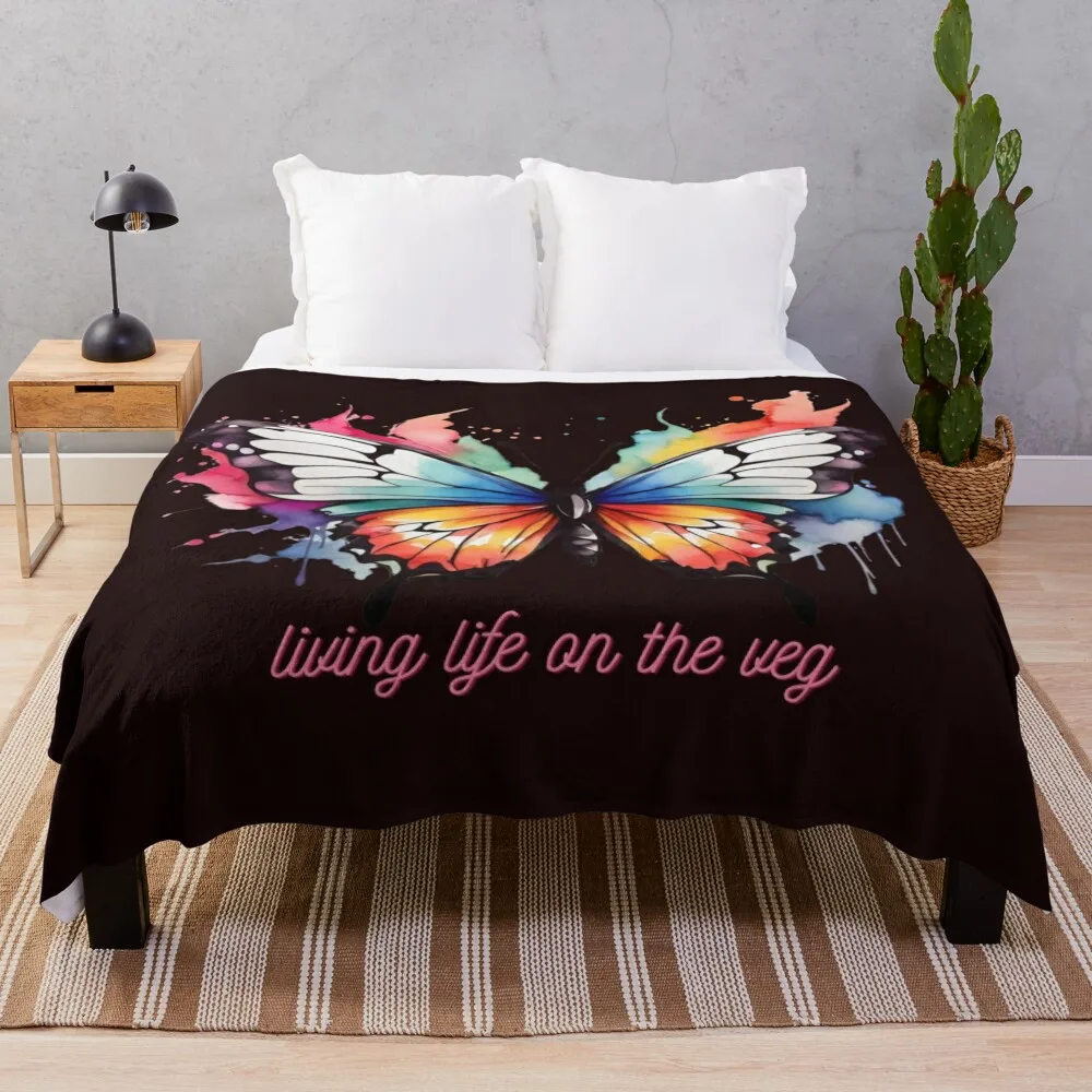 

Living life on the veg a butterfly Throw Blanket Beautifuls Luxury Designer Blankets