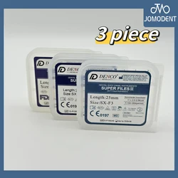 DENCO 3 piece Dental Rotary Endo File Super Roots Canal SX-F3 / Endodontic Instrument Niti Memory Engine Use Super File