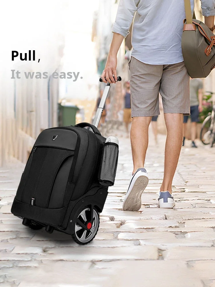 Business trolley backpack trolley case with large wheels student backpack can climb stairs trolley bag portable and light