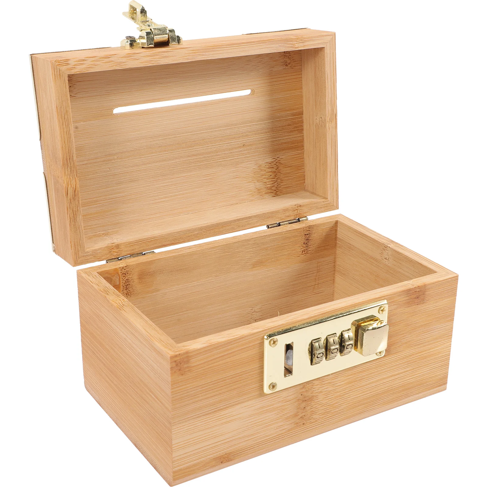 

with Lock Bamboo Treasure Chest Piggy Bank Jewelry Boxes Jewels for Crafts Alloy