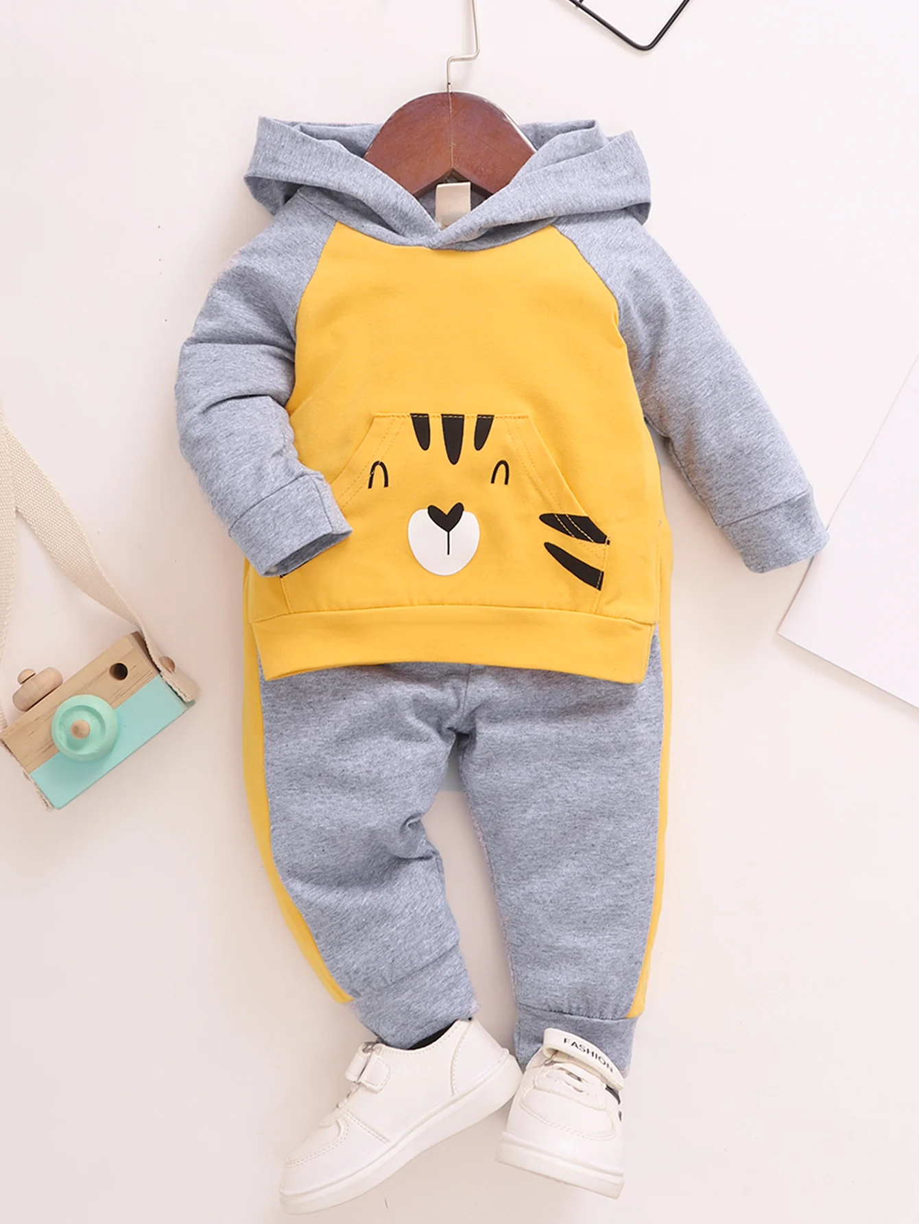 0-24 Months Toddler Baby Boy Clothes Set Cute Cartoon Long Sleeve Hoodie+Pants Spring&Autumn 2PCS Outfit Casual Daily Tracksuit