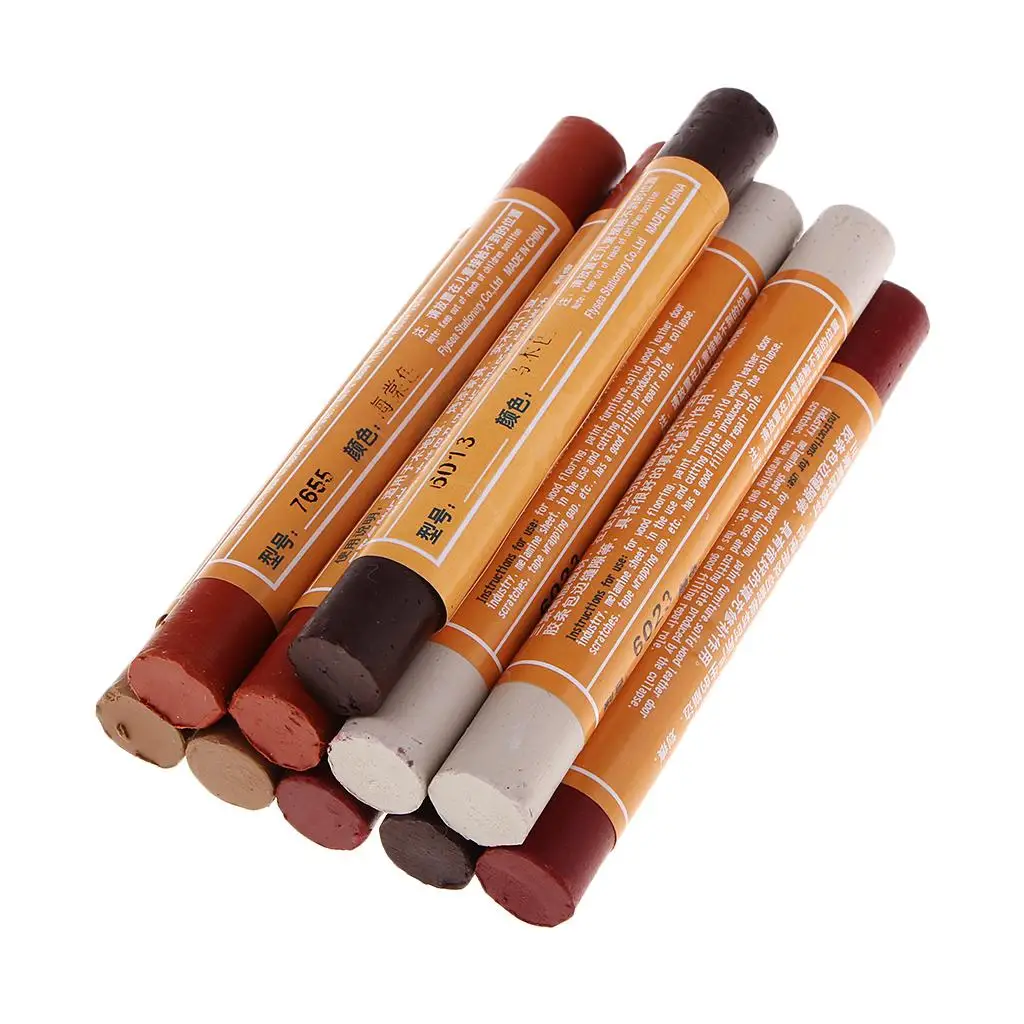 10Pcs Furniture Repair Wax Sticks for Stains, Scratches, Wood Floors, Tables, Desks, Carpenters, Bedposts, ,