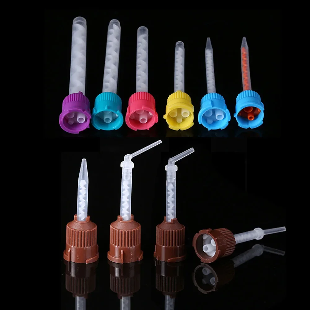 50/300Pcs Dentistry Mixing Tips 1:1/10:1 Impression Material Mixed Gun Dental Lab Intraoral Dispenser Conveying Tube Head Nozzle