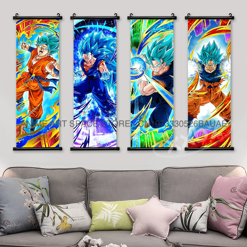 Dragon Ball Hanging Painting Vegeta Anime Poster Son Goku Canvas Home Decoration Gotenks Scrolls Pictures Vegeta Wall Artwork