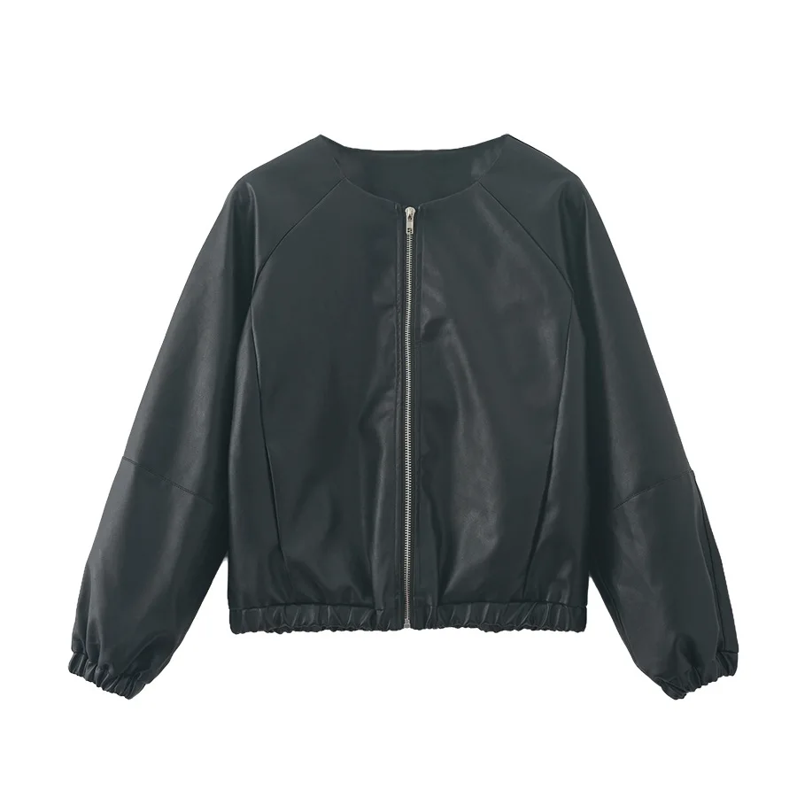 High-end PU Leather Motorcycle Jacket Women's 2025 Pre-autumn Korean Casual Leather Jacket