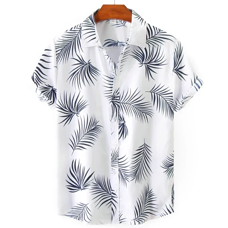2024 Summer Hawaiian Short Sleeve Shirt Large Size Summer Casual Shirt Men's Tops Shirt