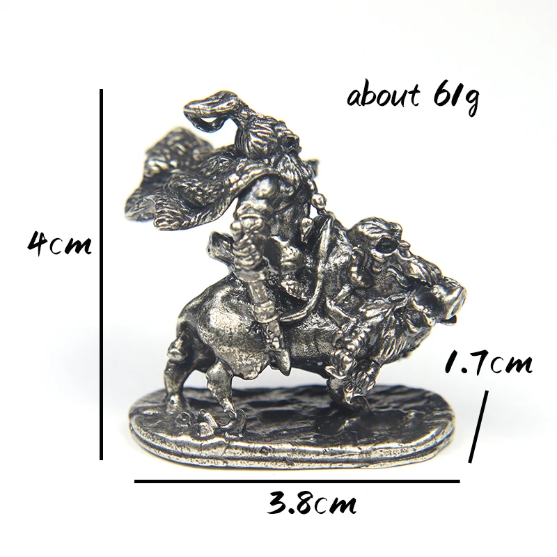 Boys Cartoon Desktop Doll Desktop Decorations Ornaments Copper Retro Dwarf Soldiers Riding Wild Boar Model Figurines Miniatures