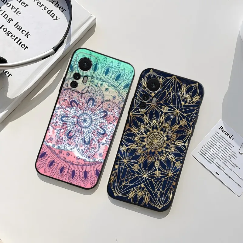 Mandala Chakra Yoga Phone Case Funda For Redmi Note 12S 12 11 11R 10 7 8 9 T 10A A2 Pro Plus Black Silicone Cover