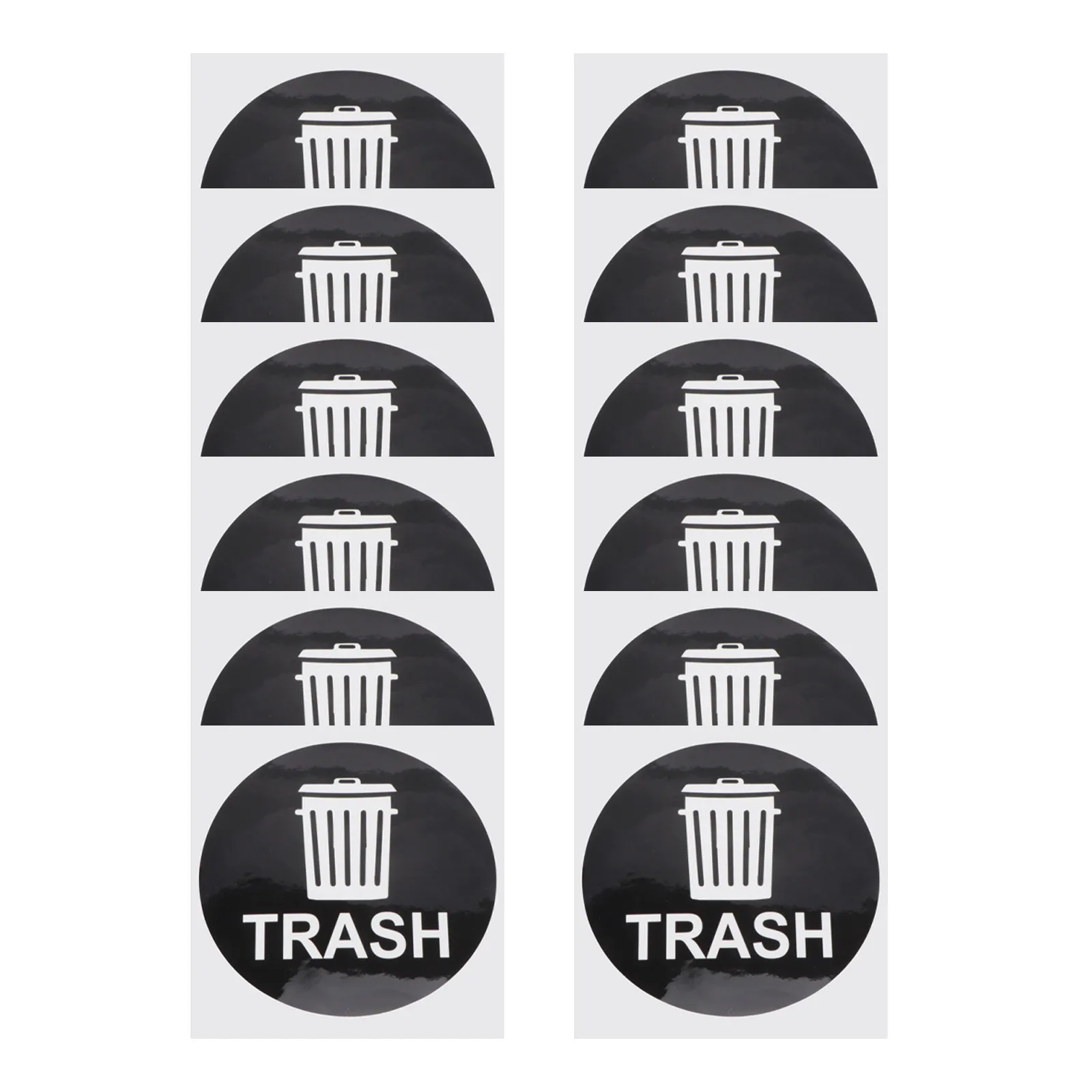 

12Pcs Trash Can Sticker Large PVC Garbage Bin Lettering Decal Self Adhesive Waterproof Removable Vinyl Label for Trash Decor