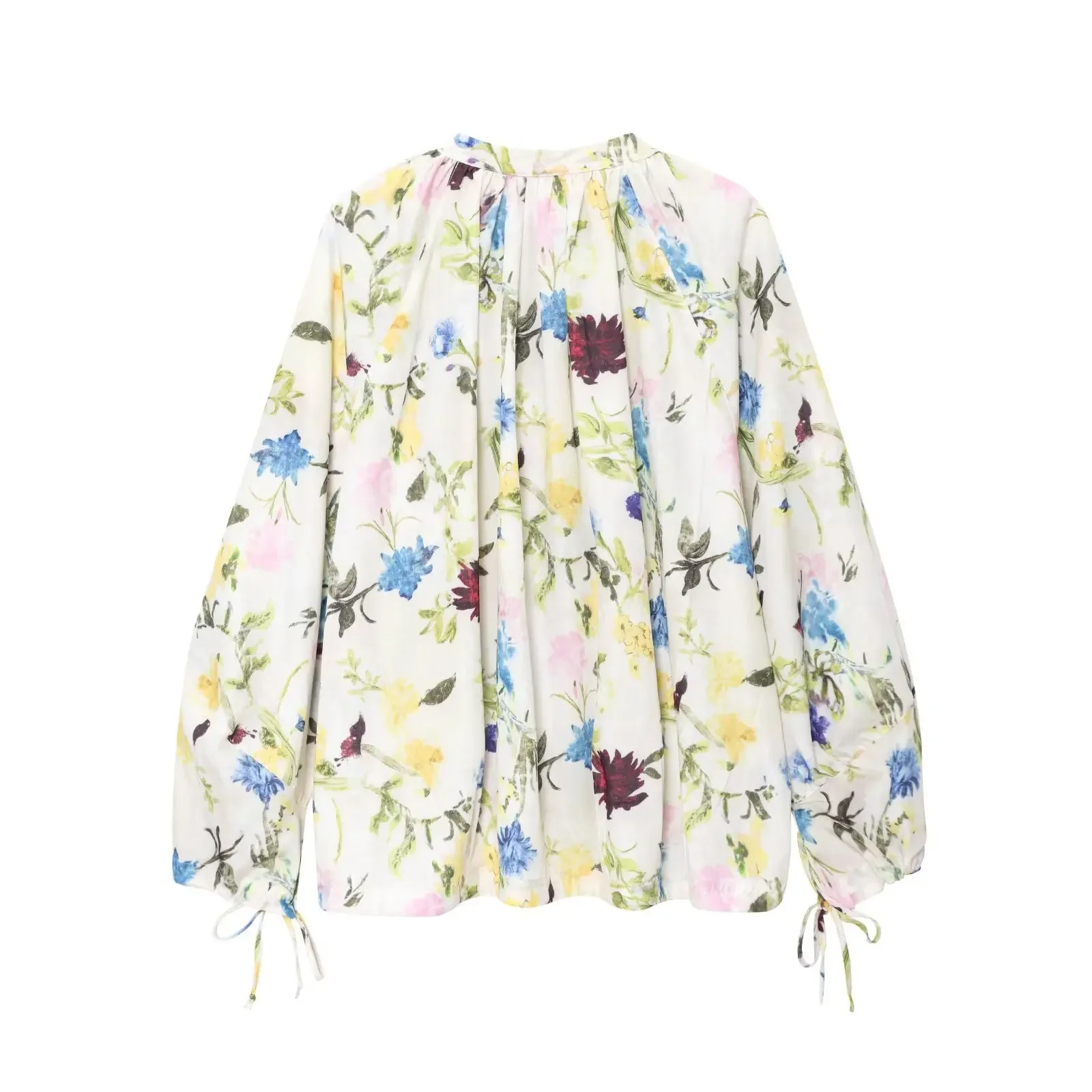 Women's Clothing New Loose Shirt Commuter Shirts Autumn Fashion Slash Neck Printed Vintage Blouses Short Sleeve All-match Tops