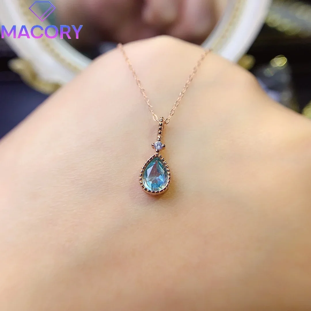 

Female Topaz pendant necklace sterling silver 925 jewelry free shipping certification original single gem jewelry new fashion