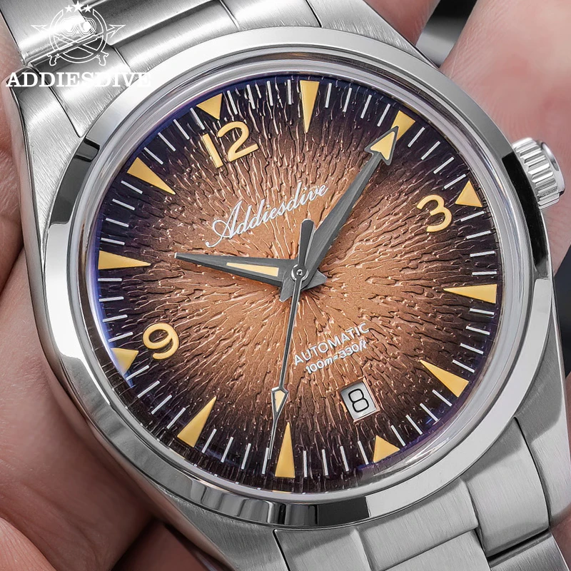 

ADDIESDIVE 39mm Men Luxury Automatic Mechanical Watches Gradient Blue Waterproof Luminous AR Coated Fashion Diving Watch AD2508