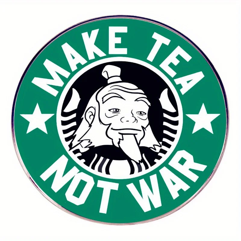 Creative English Tea Making, No War, Surrender, Divine Art, Elo Uncle, Brooch, Personalized, Versatile, Metal Badge
