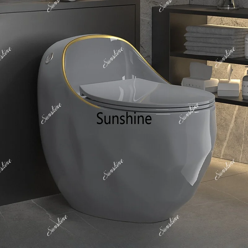 

Household gray toilet creative color toilet siphon high impulse mute