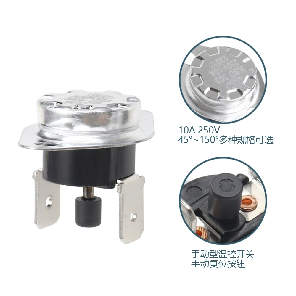 مفتاح التحكم اليدوي في درجة الحرارة KSD301/KSD303، المدى من 45 ° ج إلى 500 ° ج، 10 أمبير، 250 فولت. موزع المياه متحكم في درجة الحرارة #4