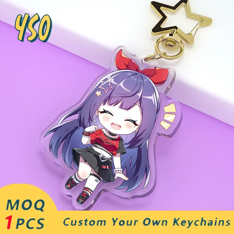 YSO Anime Funny Keychains Acrylic Key Chains Mother Day Gift Cutest Figures Keyring Toy Doll Fans Gift Keychains