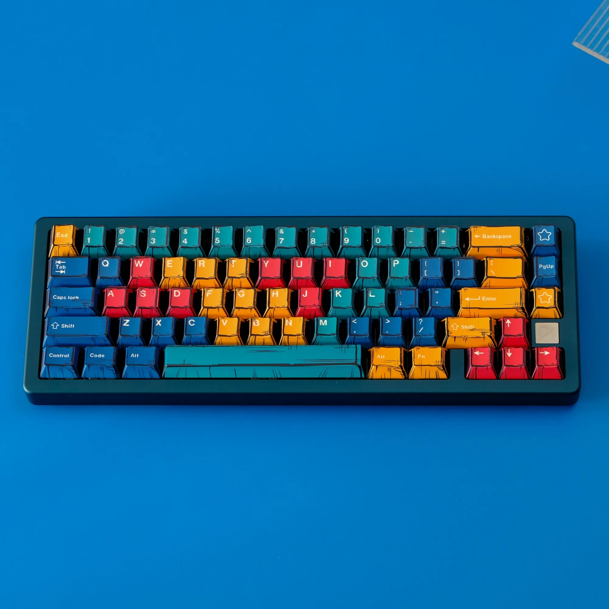 Comic Panels Keycaps Cherry Profile PBT Dye Sub Keycap For Gaming Mechanical Keyboard Split Spacebar 6.25u 7u Alice Keyboard