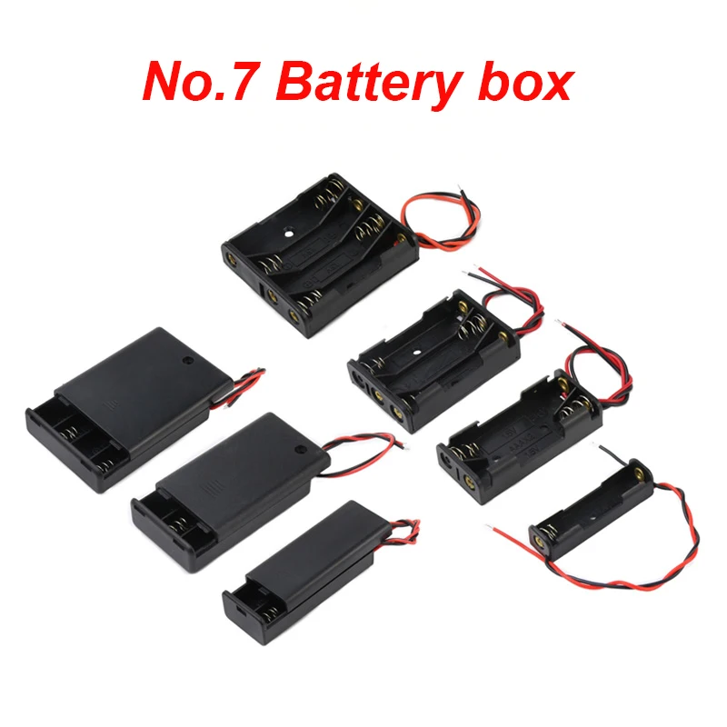 No.7 Batterij Opbergdoos 4.5V Met Draad Cover/Schakelaar Aaa Plastic Opladen Compartiment 3V 12V Oplaadbare mobiele Power Diy