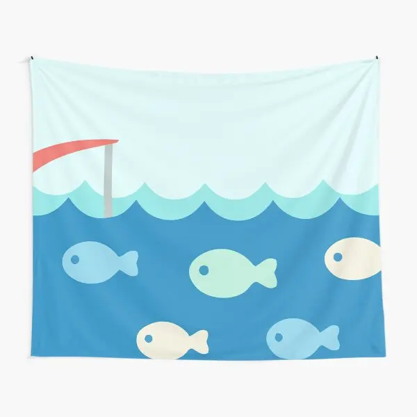 Tapiz de captura de peces para decoración de pared, hermoso tapete de color, manta de decoración para sala de estar, viaje, hogar, arte colgante, dormitorio impreso