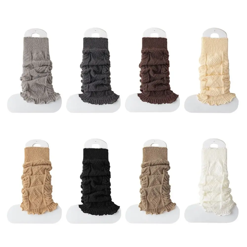 بلون الحياكة تدفئة الساق لطيف الحلو الدافئة غطاء للقدم جوارب طويلة الخريف الشتاء