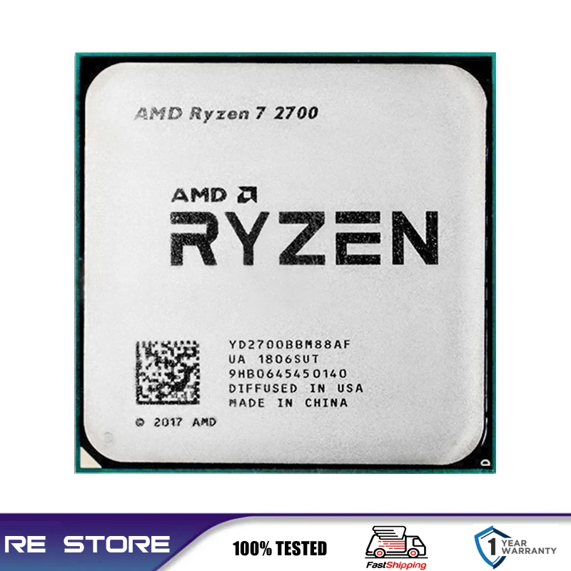 AMD Ryzen 7 R7 2700 Processor 3.2GHz 8-Core 16-Thread CPU L3=16M 65W LGA AM4